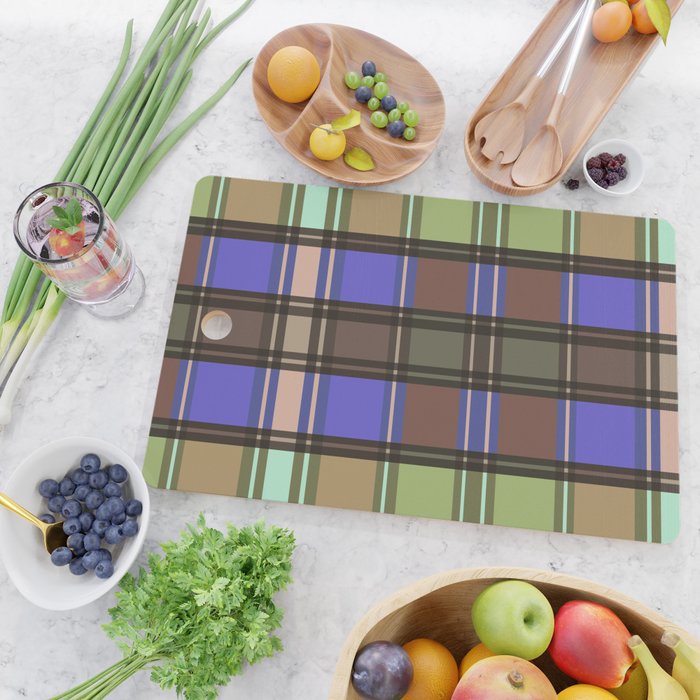 Fusion Colorful Toned Grids Cutting Board Gallery Image 2