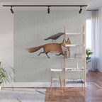 Fox & Crow - Piggyback Wall Mural Gallery Image 1