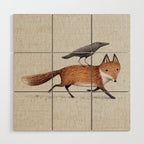 Fox & Crow - Piggyback Wood Wall Art Gallery Image 1