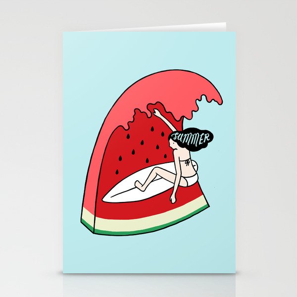 Watermelon Surf Stationery Card Gallery Image 1