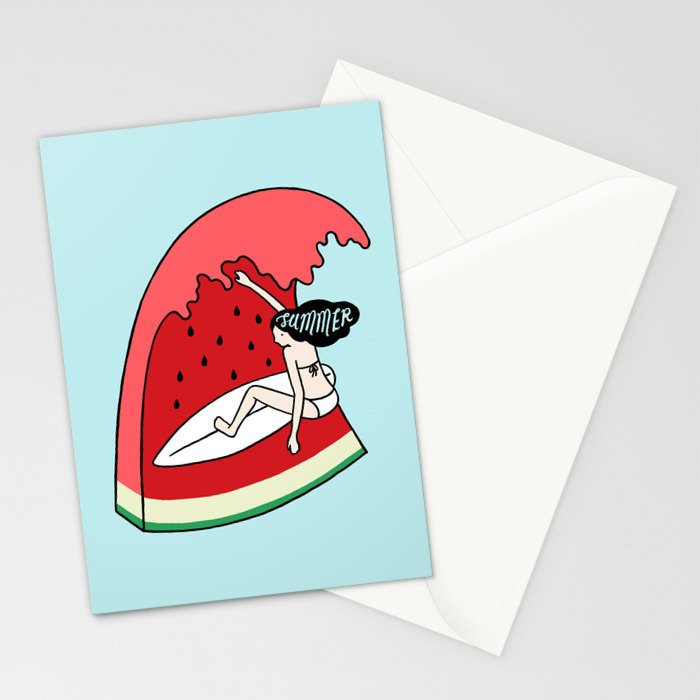 Watermelon Surf Stationery Card Gallery Image 2