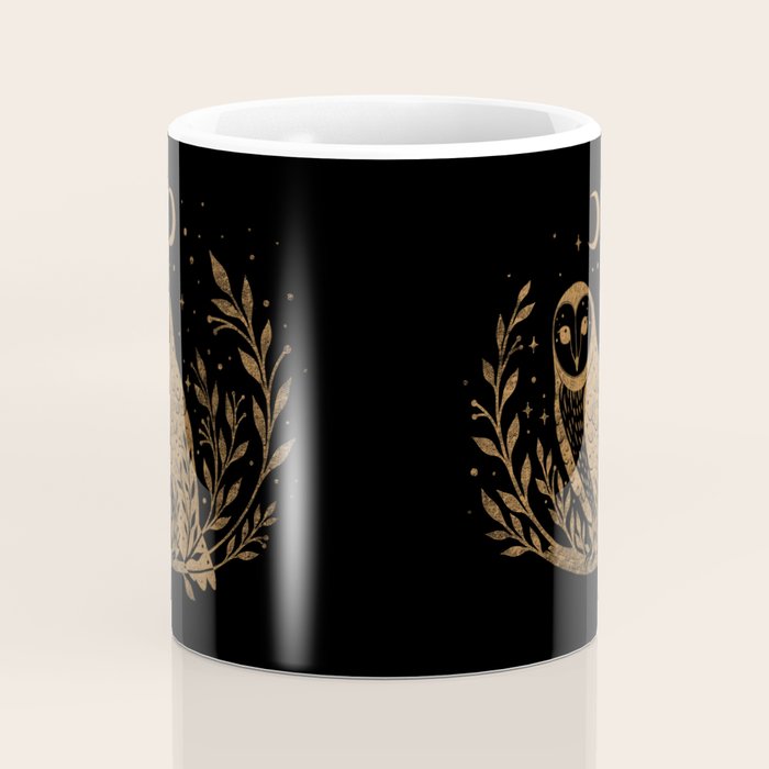 Owl Moon - Gold Coffee Mug Gallery Image 4