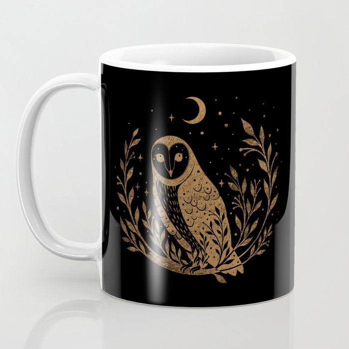 Owl Moon - Gold Coffee Mug Gallery Image 3