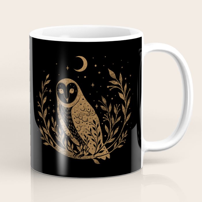 Owl Moon - Gold Coffee Mug Gallery Image 1
