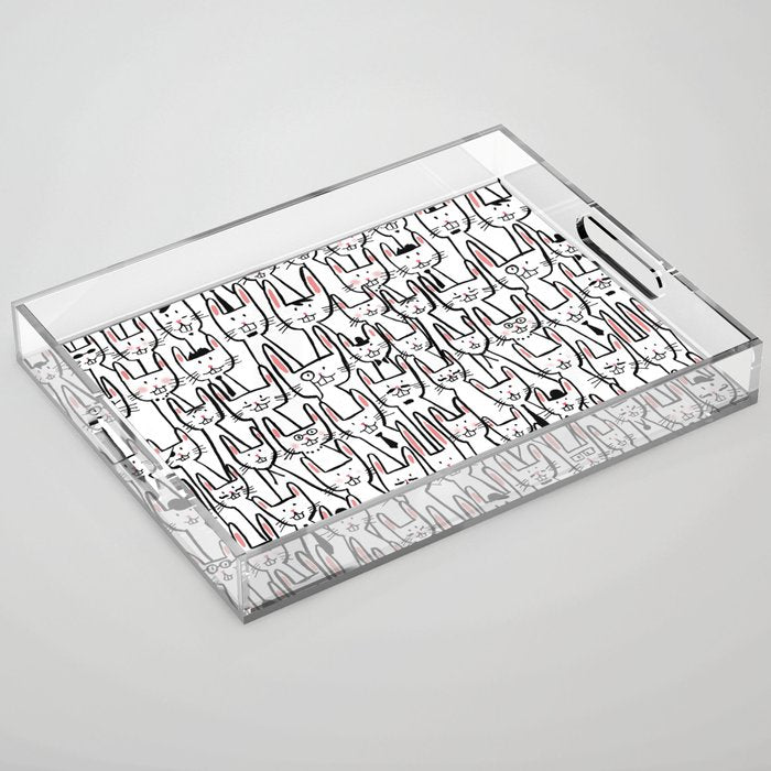 Bunny family Acrylic Tray Gallery Image 1