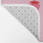 Abstract Retro Fruit Print Pink And Red Aesthetic Modern Preppy Strawberries Bath Mat Gallery Image 2