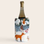 Animals in a Snowy Winter Forest Wine Chiller Gallery Image 1
