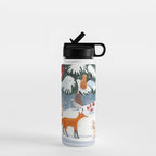Animals in a Snowy Winter Forest Water Bottle Gallery Image 1
