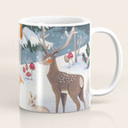 Animals in a Snowy Winter Forest Coffee Mug Gallery Image 1