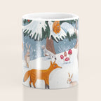 Animals in a Snowy Winter Forest Coffee Mug Gallery Image 4