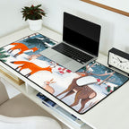 Animals in a Snowy Winter Forest Desk Mat Gallery Image 2