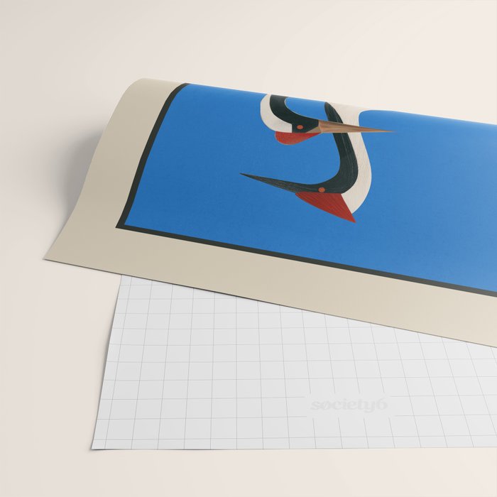 Stillness in Motion - Abstract Cranes in Blue Wrapping Paper Gallery Image 2