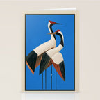 Stillness in Motion - Abstract Cranes in Blue Stationery Card Gallery Image 2