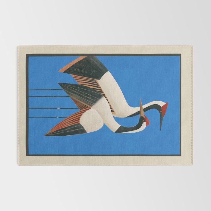 Stillness in Motion - Abstract Cranes in Blue Rug Gallery Image 2