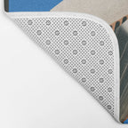 Stillness in Motion - Abstract Cranes in Blue Bath Mat Gallery Image 2