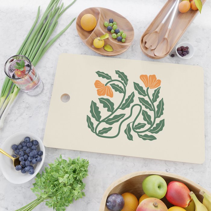 Midcentury Nasturtium on Vines Cutting Board Gallery Image 2