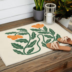Midcentury Nasturtium on Vines Outdoor Rug Gallery Image 2