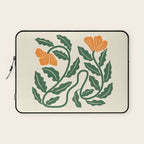 Midcentury Nasturtium on Vines Laptop Sleeve Gallery Image 1