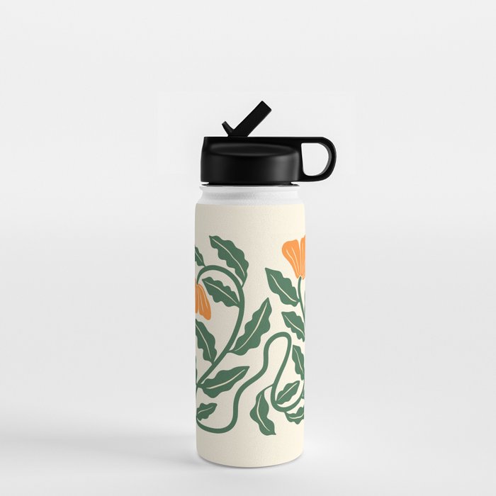 Midcentury Nasturtium on Vines Water Bottle Gallery Image 1