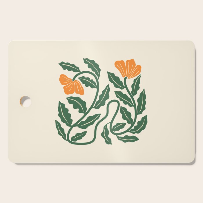 Midcentury Nasturtium on Vines Cutting Board Gallery Image 1
