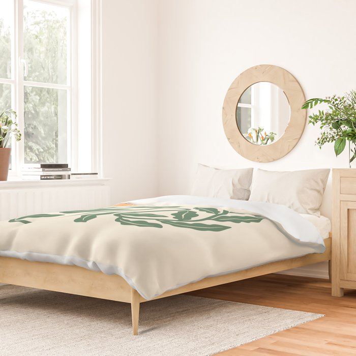 Midcentury Nasturtium on Vines Duvet Cover Gallery Image 2