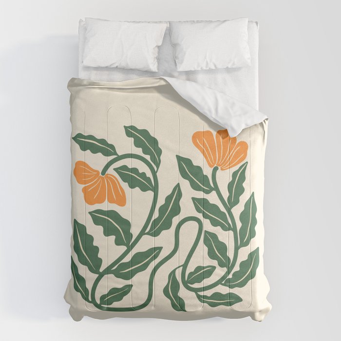 Midcentury Nasturtium on Vines Comforter Gallery Image 6