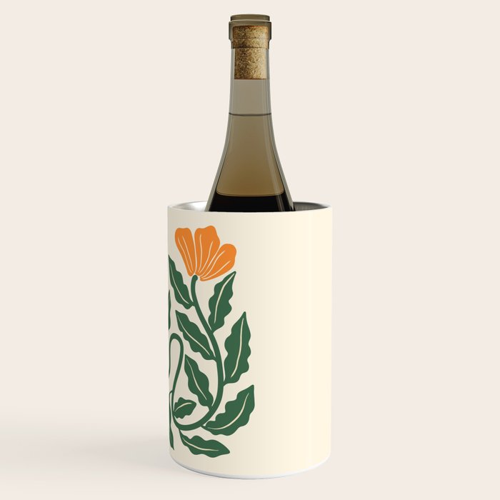 Midcentury Nasturtium on Vines Wine Chiller Gallery Image 3