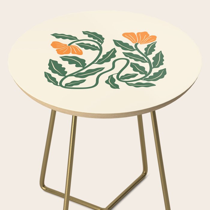 Midcentury Nasturtium on Vines Side Table Gallery Image 2