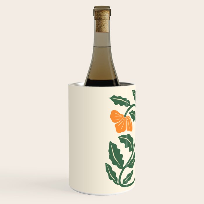 Midcentury Nasturtium on Vines Wine Chiller Gallery Image 2