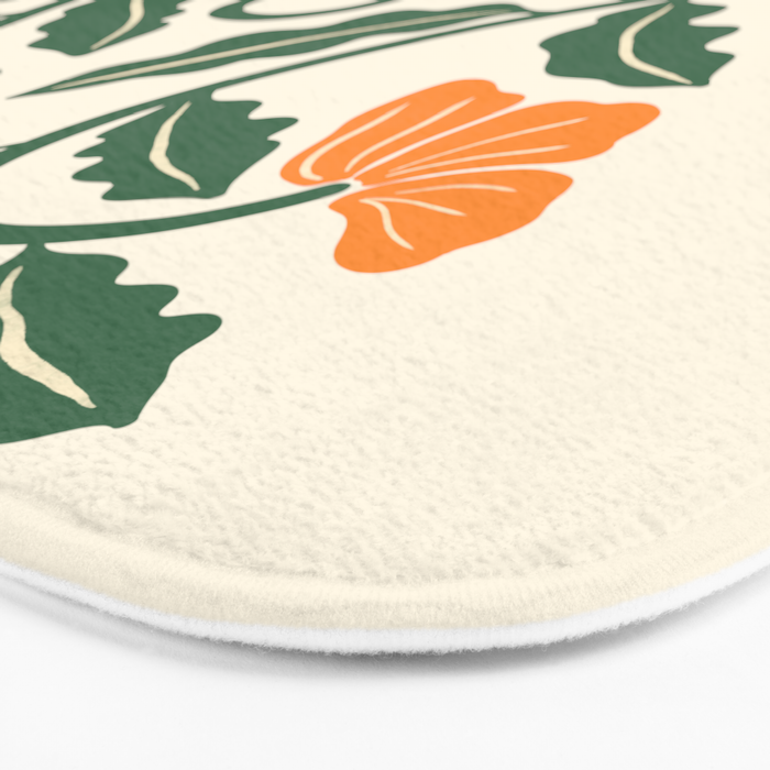 Midcentury Nasturtium on Vines Bath Mat Gallery Image 3