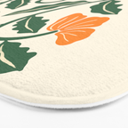 Midcentury Nasturtium on Vines Bath Mat Gallery Image 3