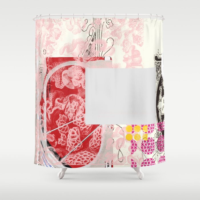 daydream red rosa mix Shower Curtain Gallery Image 1