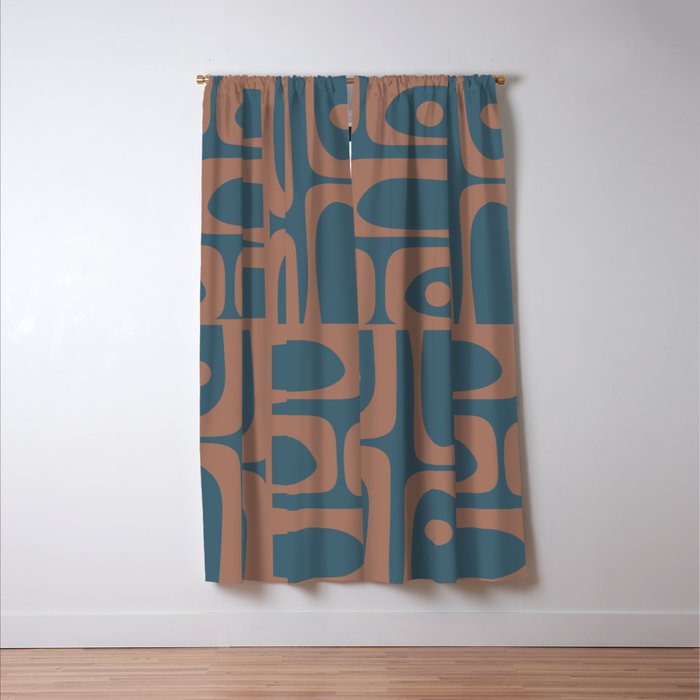 Mid Century Modern Piquet 11 Inspired by PANTONE 17 1230 Color of the Year Mocha Mousse Window Curtain Gallery Image 3