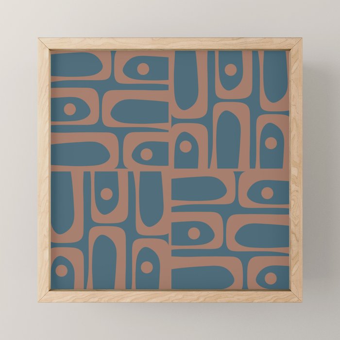 Mid Century Modern Piquet 11 Inspired by PANTONE 17 1230 Color of the Year Mocha Mousse Mini Art Print Gallery Image 1