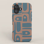 Mid Century Modern Piquet 11 Inspired by PANTONE 17 1230 Color of the Year Mocha Mousse iPhone Case Gallery Image 1