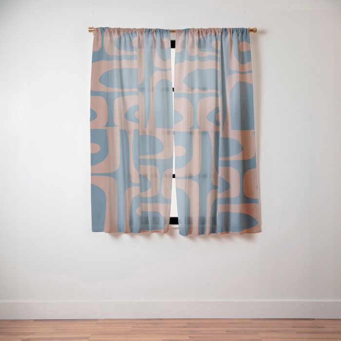 Mid Century Modern Piquet 11 Inspired by PANTONE 17 1230 Color of the Year Mocha Mousse Window Curtain Gallery Image 2