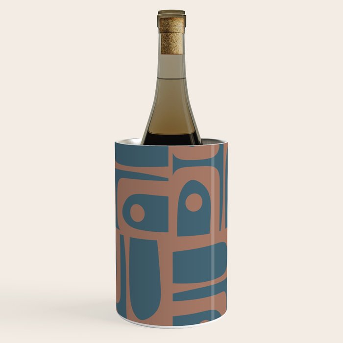 Mid Century Modern Piquet 11 Inspired by PANTONE 17 1230 Color of the Year Mocha Mousse Wine Chiller Gallery Image 1