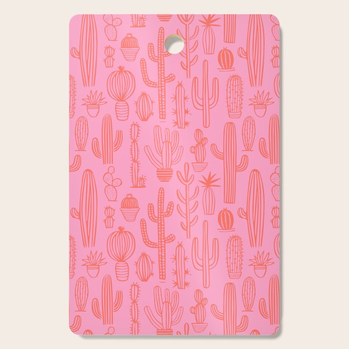 Cactus succulent plant doodle art pattern Cutting Board Gallery Image 1