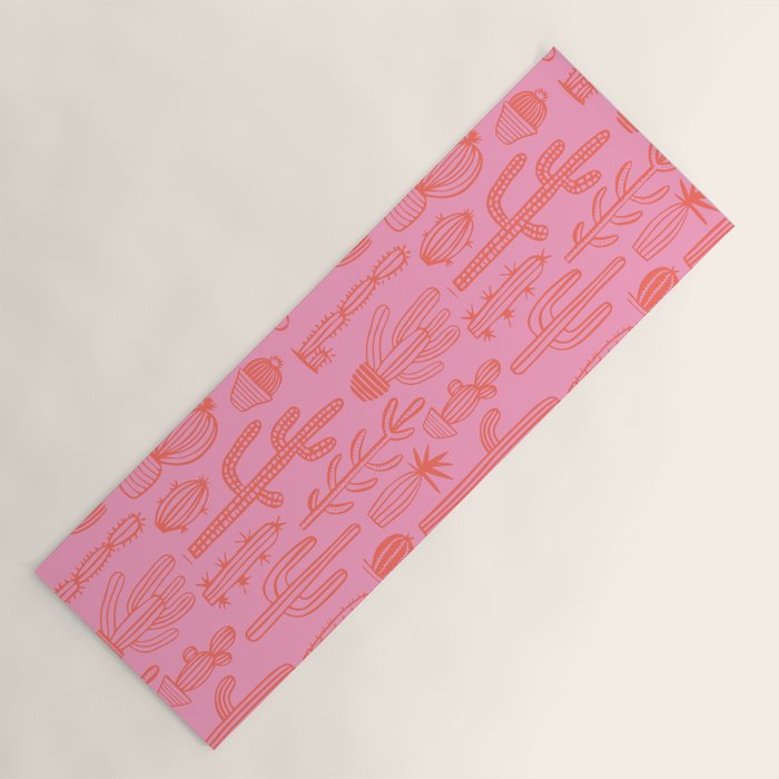 Cactus succulent plant doodle art pattern Yoga Mat Gallery Image 1