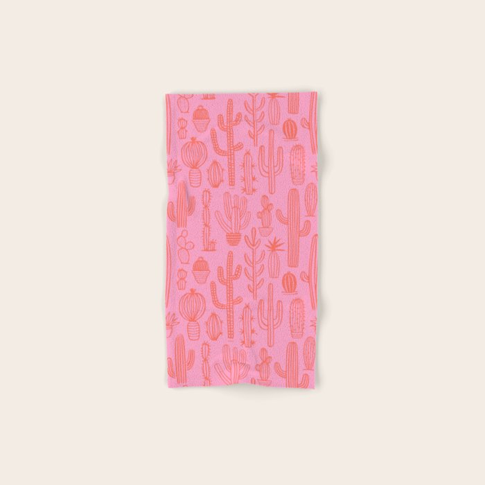 Cactus succulent plant doodle art pattern Bath Towel Gallery Image 1