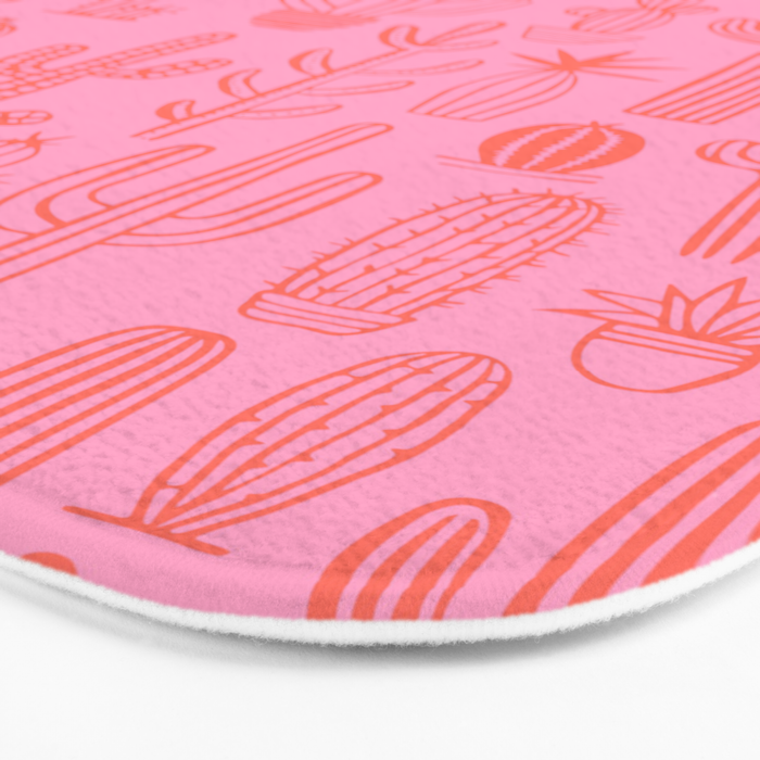 Cactus succulent plant doodle art pattern Bath Mat Gallery Image 3