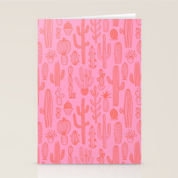 Cactus succulent plant doodle art pattern Stationery Card Gallery Image 2