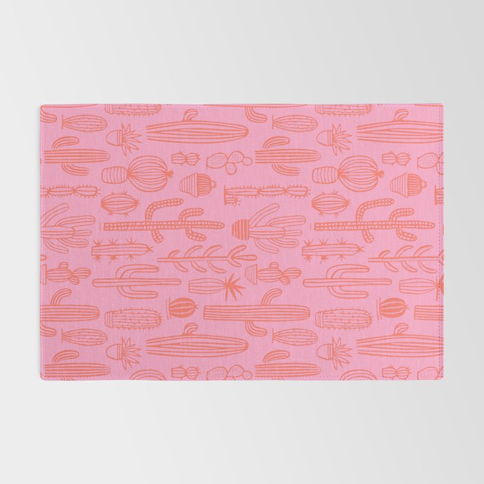 Cactus succulent plant doodle art pattern Rug Gallery Image 2