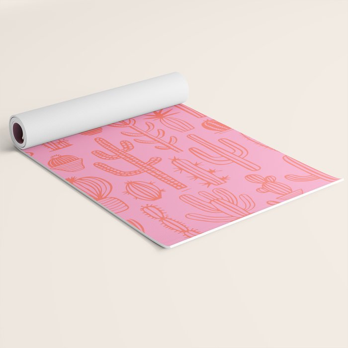 Cactus succulent plant doodle art pattern Yoga Mat Gallery Image 2