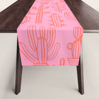 Cactus succulent plant doodle art pattern Table Runner Gallery Image 1