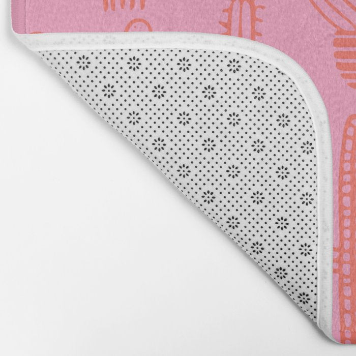 Cactus succulent plant doodle art pattern Bath Mat Gallery Image 2