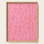 Cactus succulent plant doodle art pattern Serving Tray Gallery Image 1