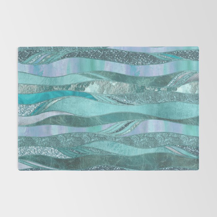 Precious Aqua And Turquoise Glamour Rug Gallery Image 2