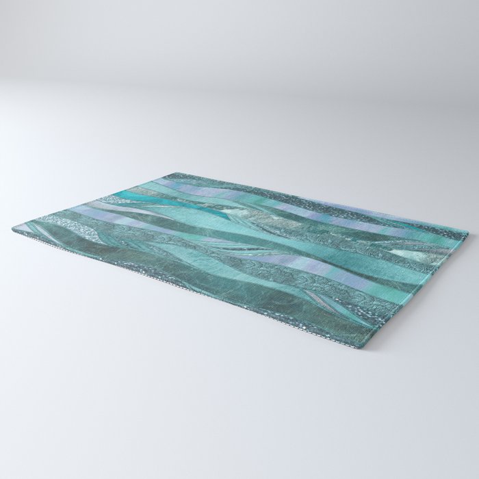 Precious Aqua And Turquoise Glamour Rug Gallery Image 3