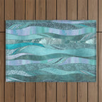 Precious Aqua And Turquoise Glamour Outdoor Rug Gallery Image 1